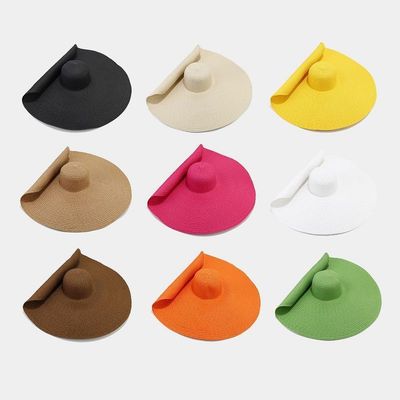 Impression à écran de soie chapeau de paille pliable pour femmes pour l'été décontracté