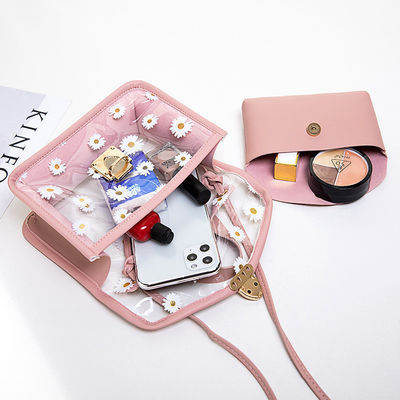Petit Daisy PVC été Coréen Modèles transparents Jelly Téléphone portable personnalisé Tote Bag