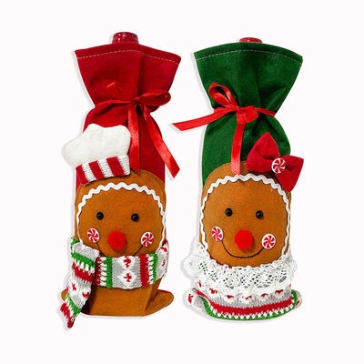 Bouteille de vin de Noël Couvre sac Homme de neige Père Noël Bouteille de champagne Couvre manche Joyeuse année de Noël Décorations de table