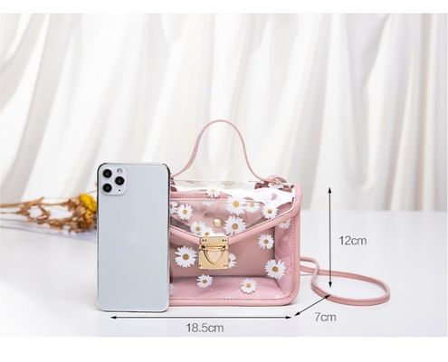 Petit Daisy PVC été Coréen Modèles transparents Jelly Téléphone portable personnalisé Tote Bag