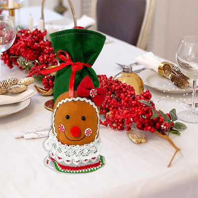 Bouteille de vin de Noël Couvre sac Homme de neige Père Noël Bouteille de champagne Couvre manche Joyeuse année de Noël Décorations de table