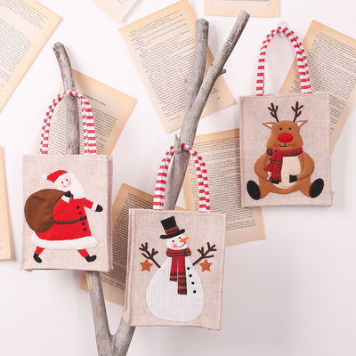 Père Noël Homme de neige Elk Cadeau de Noël Ligne rayée Tête à jambes suspendue avec logo personnalisé