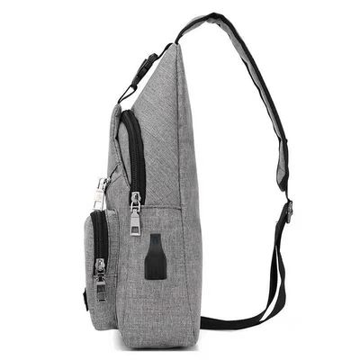 Fermeture à fermeture à glissière, charge USB, sac à dos anti-vol pour hommes en court voyage