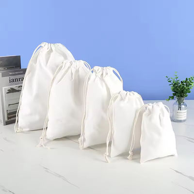 Coton biologique mousseline double magasinage toile de tirage de la corde sac poussière sac pour le sac à main chaussure Logo personnalisé