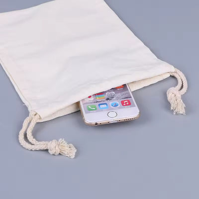 Coton biologique mousseline double magasinage toile de tirage de la corde sac poussière sac pour le sac à main chaussure Logo personnalisé
