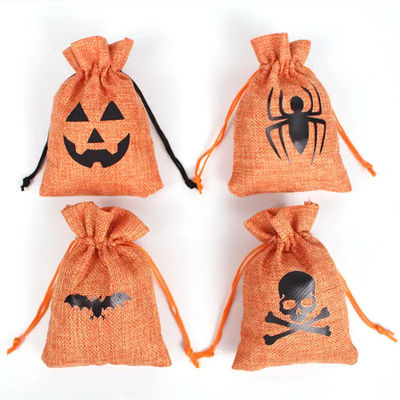 Sacs cadeau de citrouille 9*12cm Orange Festival Halloween