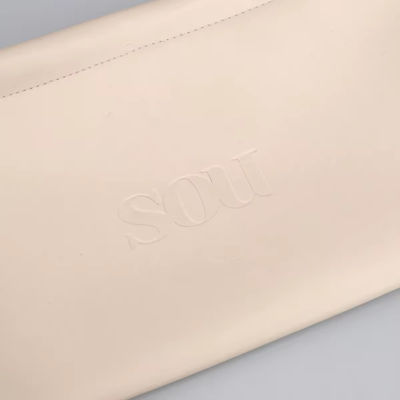 Couleur personnalisée Luxe Lady PU poche cosmétique en cuir à corde avec logo personnalisé