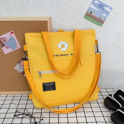Légende d'autruche sur toile épaule portable jaune sac à main imprimé sur mesure