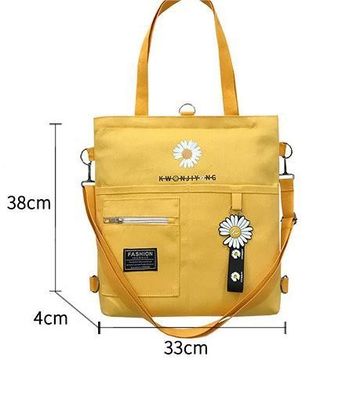 Légende d'autruche sur toile épaule portable jaune sac à main imprimé sur mesure