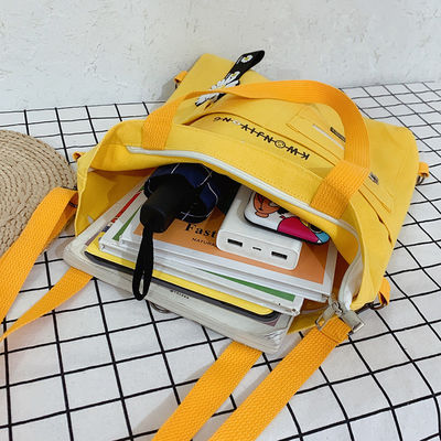 Légende d'autruche sur toile épaule portable jaune sac à main imprimé sur mesure