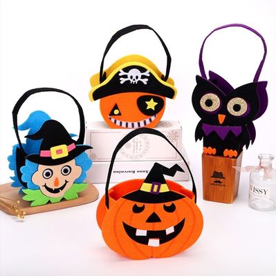 Sac à main non tissé d'Halloween avec des accessoires de décoration en tissu en poivre fantôme