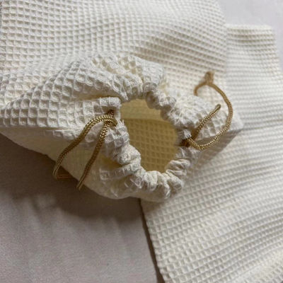 Produit OEM/ODM Accepté Sac de stockage cosmétique en tissu de gaufre vierge pour les besoins de soins de la peau