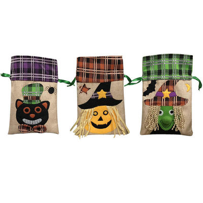 Sac de bonbons Halloween de couleur personnalisée avec corde à tirer Sac cadeau créatif non tissé