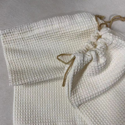 Produit OEM/ODM Accepté Sac de stockage cosmétique en tissu de gaufre vierge pour les besoins de soins de la peau