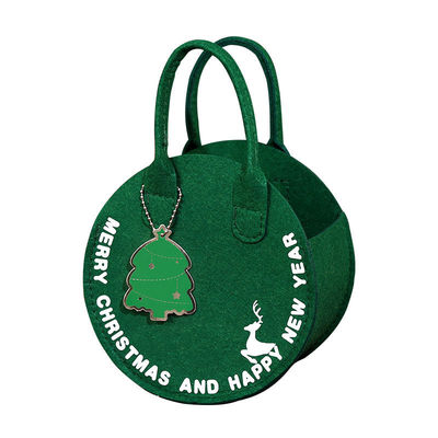 Sac de Noël en feutre à la mode Sac de magasinage du Père Noël rouge avec conception de sac-cadeau rond