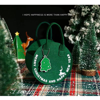 Sac de Noël en feutre à la mode Sac de magasinage du Père Noël rouge avec conception de sac-cadeau rond
