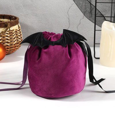 OEM/ODM Acceptable Sac à chauve-souris d'Halloween avec décoration de sac à cordes et cadeau de bonbons orange