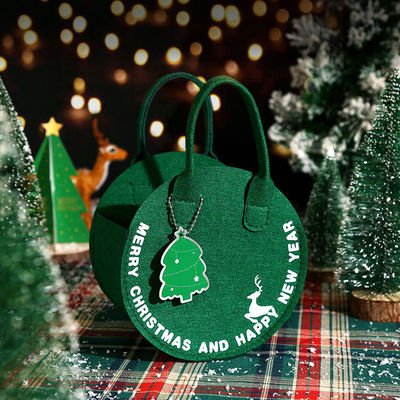 Sac de Noël en feutre à la mode Sac de magasinage du Père Noël rouge avec conception de sac-cadeau rond