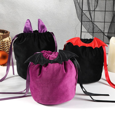 OEM/ODM Acceptable Sac à chauve-souris d'Halloween avec décoration de sac à cordes et cadeau de bonbons orange