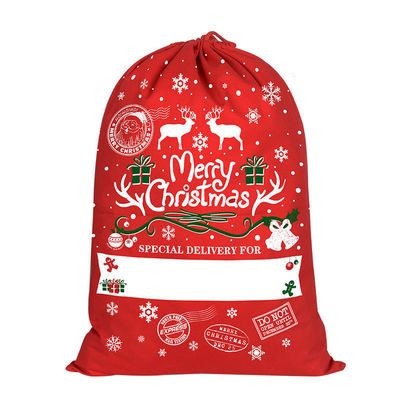 2023 cordes à cordes 50x70 Enfants doux Sac de Noël rouge avec corde Toutes les saisons OEM / ODM Acceptable