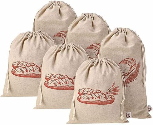 Sacs en coton doux en toile de bijoux Logo personnalisé Imprimé en corde de dessin Emballage cosmétique