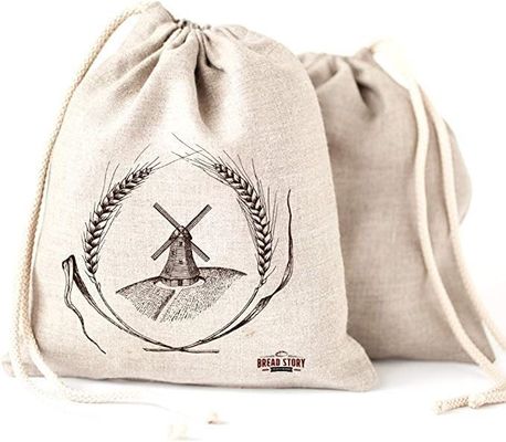 Sacs en coton doux en toile de bijoux Logo personnalisé Imprimé en corde de dessin Emballage cosmétique