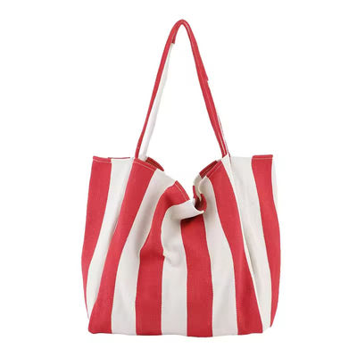 Sac de toile de coton de couleur personnalisé pour les achats OEM/ODM Acceptable Sac de sac à main rayé