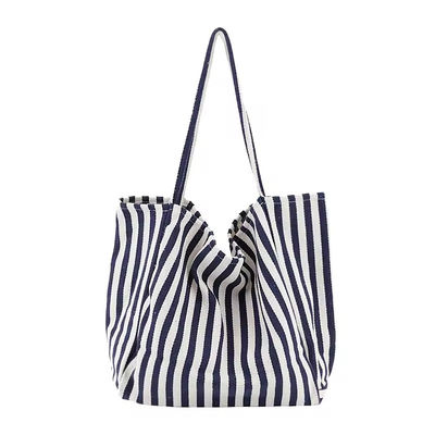 Sac de toile de coton de couleur personnalisé pour les achats OEM/ODM Acceptable Sac de sac à main rayé