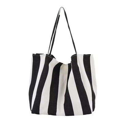 Sac de toile de coton de couleur personnalisé pour les achats OEM/ODM Acceptable Sac de sac à main rayé