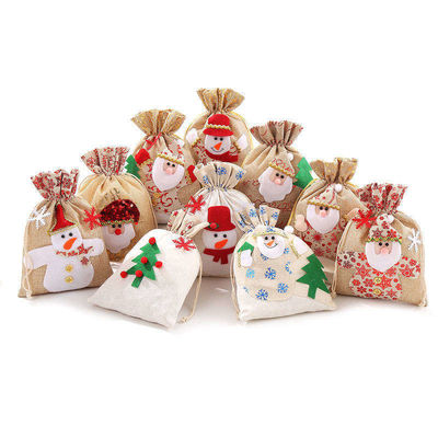 OEM/ODM Accepté Sac à biscuits de Noël en toile de Noël Sac à cadeaux en tissu tricoté