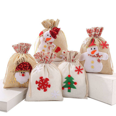 OEM/ODM Accepté Sac à biscuits de Noël en toile de Noël Sac à cadeaux en tissu tricoté