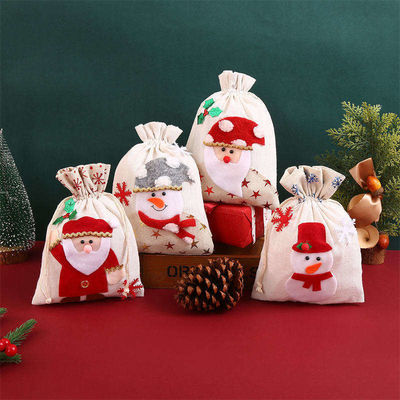 OEM/ODM Accepté Sac à biscuits de Noël en toile de Noël Sac à cadeaux en tissu tricoté