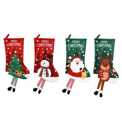 Type de fermeture ouverte Décoration de chaussette de Noël sac cadeau homme de neige pour pendentif cheminée