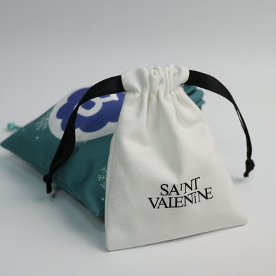 Sac à cordes en coton de couleur personnalisé pour emballage de bijoux personnalisé 100% biologique