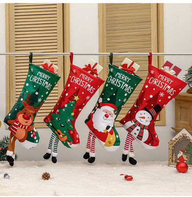 Type de fermeture ouverte Décoration de chaussette de Noël sac cadeau homme de neige pour pendentif cheminée