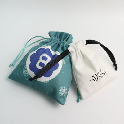 Sac à cordes en coton de couleur personnalisé pour emballage de bijoux personnalisé 100% biologique