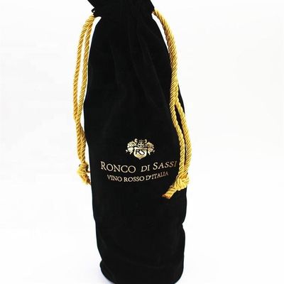 Couvercle de bouteille de vin de velours toutes saisons avec corde à tirer et emballage de vin au logo