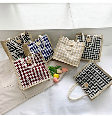 Enveloppe écologique en toile à l'embrayage à faible moq recyclable simple cadeau hessien mini-sacs de jute