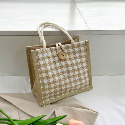 Enveloppe écologique en toile à l'embrayage à faible moq recyclable simple cadeau hessien mini-sacs de jute