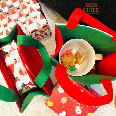 Sac de Noël de couleur personnalisé avec le Père Noël en feutre fait main Homme de neige Design renne