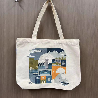 Le dernier style à la mode Logo imprimé sur mesure conception sac de coton avec fermeture à glissière et toile