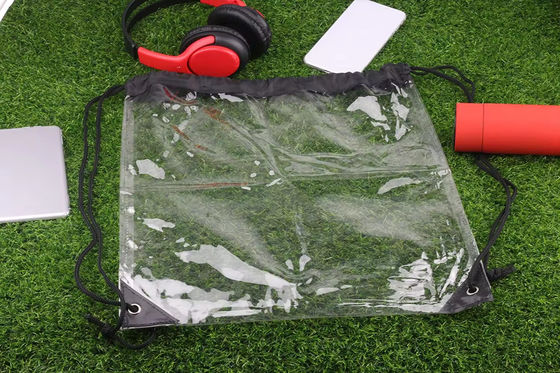 Commercialisation Sac à dos en PVC transparent étanche à l'eau Sac à dos à corde avec conception imprimée sur mesure