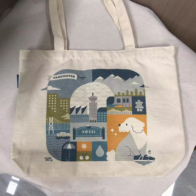 Le dernier style à la mode Logo imprimé sur mesure conception sac de coton avec fermeture à glissière et toile