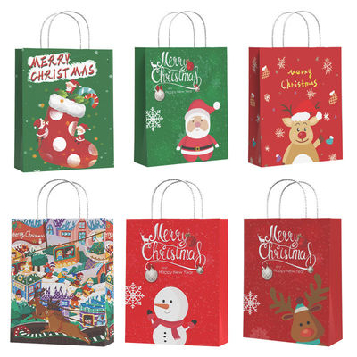 Logo personnalisé accepté FSC sac en papier kraft certifié pour les achats de Noël durables