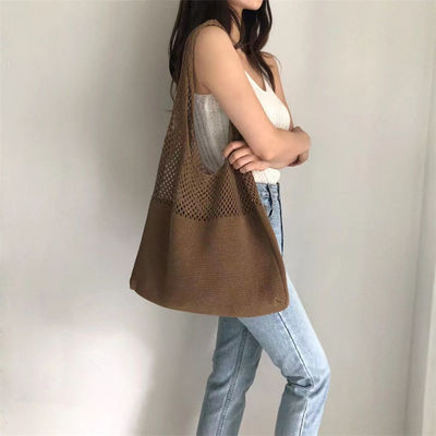 Sac à main pour femmes en tissu tricoté chic rétro pour voyager et sortir