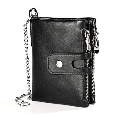 Mini portefeuilles en cuir authentique en cuir de vache avec blocage RFID et personnalisation pour hommes de luxe