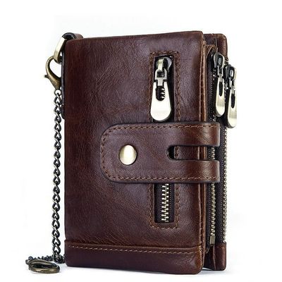 Mini portefeuilles en cuir authentique en cuir de vache avec blocage RFID et personnalisation pour hommes de luxe