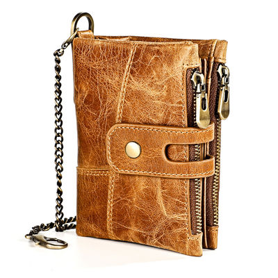 Mini portefeuilles en cuir authentique en cuir de vache avec blocage RFID et personnalisation pour hommes de luxe