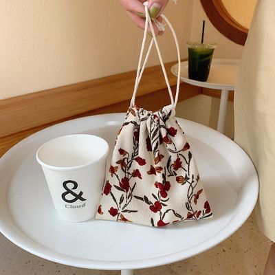 Logo personnalisé imprimé toile coton bijoux sac de tirage à la corde sac à chaussures pour le style de la mode