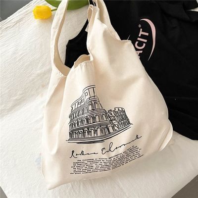 Portrait personnalisé, logo imprimé, gros sac à main en toile pour le shopping et la plage